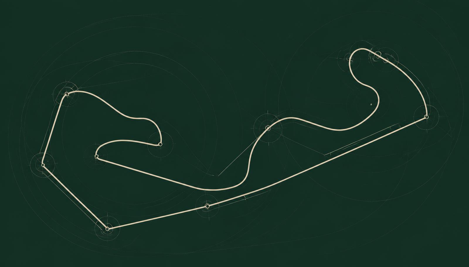 Abstract circuit layout drawn as a single continuous line